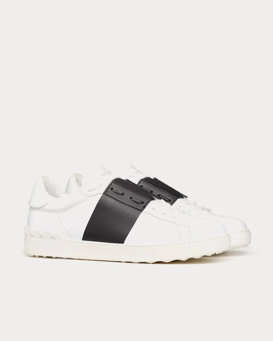 V Open Leather Sneaker