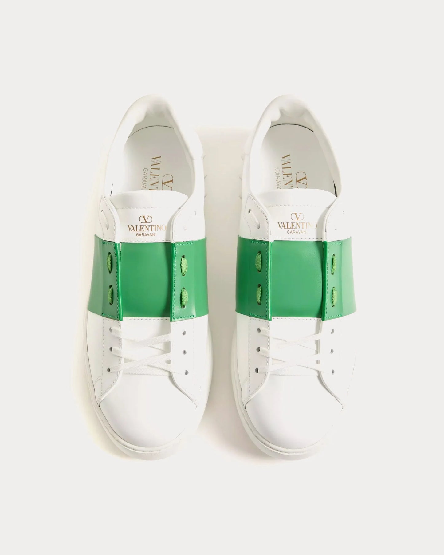 V Open Leather Sneaker
