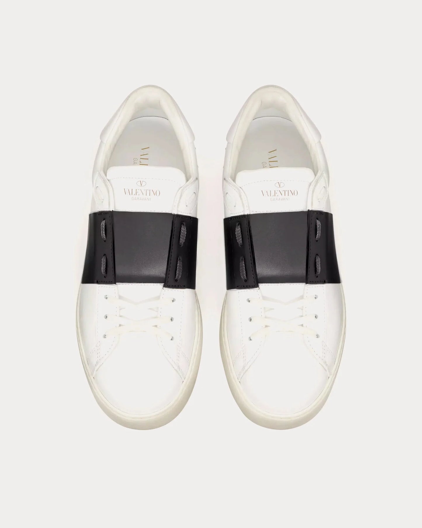 V Open Leather Sneaker
