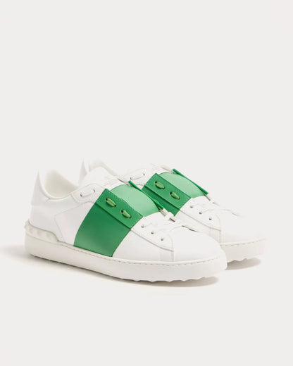 V Open Leather Sneaker
